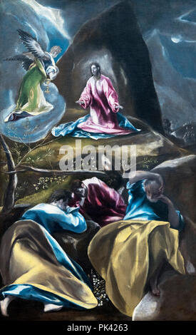 El Greco la peinture. Jésus au Jardin des Oliviers par El Greco, Domenikos Theotokopoulos (1541-1614), huile sur toile, c.1600-1610 Banque D'Images