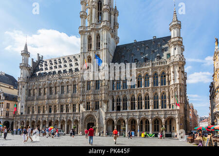 15e siècle l'architecture au Grand Place, Bruxelles, site du patrimoine mondial de l'UNESCO, Bruxelles, Belgique Banque D'Images