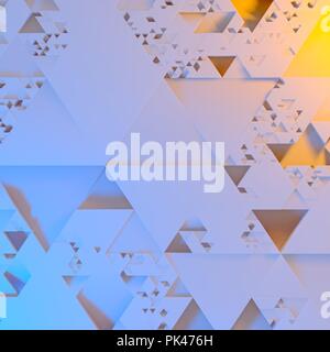 Abstract architecture futuriste irrégulières, des triangles 3d illustration background Banque D'Images