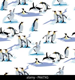 Motif transparent pingouins pingouins, modèle homogène. hiver. vector background. Ce modèle est adapté pour des vêtements d'hiver Illustration de Vecteur