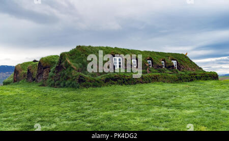 Gazon traditionnelles maisons de Glaumbaer - Islande Banque D'Images