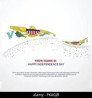 Iles Vierges US Joyeuse fête de l'indépendance Historique Illustration de Vecteur