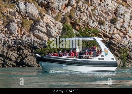 L'ouest de l'Australie, la côte de Kimberley, Talbot Bay. L'Horizontal Falls aka Horries est créé à partir d'une pause entre les gammes McLarty. Banque D'Images