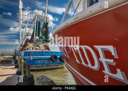 Shrimpboats au port de Palacios, la Côte du Golfe, Texas, États-Unis Banque D'Images