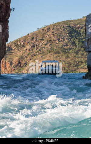 L'ouest de l'Australie, la côte de Kimberley, Talbot Bay. L'Horizontal Falls aka Horries est créé à partir d'une pause entre les gammes McLarty. Le ph naturel Banque D'Images