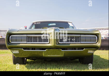 CONCORD, NC (USA) - 7 septembre 2018 : UN 1968 Pontiac GTO automobile sur l'affichage à l'Pennzoil AutoFair Classic Car Show à Charlotte Motor Speedway. Banque D'Images