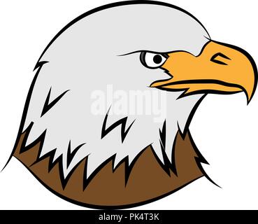 Pygargue à tête blanche (Haliaeetus leucocephalus) sur un fond blanc, vector illustration Illustration de Vecteur