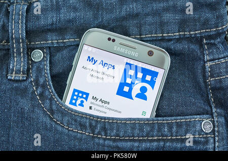 Montréal, Canada - le 8 septembre 2018 : Mes applications Azure de Microsoft Active Directory Application mobile. Banque D'Images