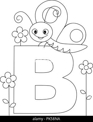 Alphabet des animaux à colorier d'illustration avec énoncés graphiques pour la couleur Illustration de Vecteur