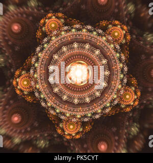 La créativité abstraite fond fractale générée par ordinateur avec effet de peinture. Banque D'Images