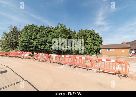 La préparation du site à l'hôpital Velindre Cardiff pour le nouveau centre de soutien de la vie Maggies pour les victimes du cancer et leurs familles Banque D'Images