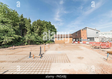 La préparation du site à l'hôpital Velindre Cardiff pour le nouveau centre de soutien de la vie Maggies pour les victimes du cancer et leurs familles Banque D'Images