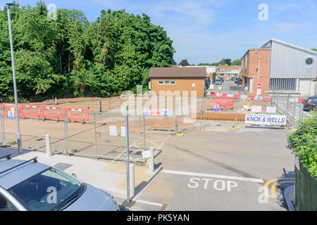 La préparation du site à l'hôpital Velindre Cardiff pour le nouveau centre de soutien de la vie Maggies pour les victimes du cancer et leurs familles Banque D'Images