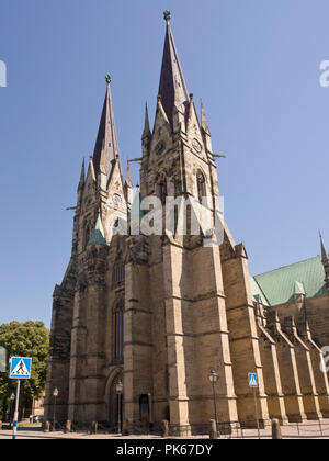 La Cathédrale de Skara, au 13ème siècle de style gothique est un siège d'évêques dans la ville suédoise de Skara Banque D'Images