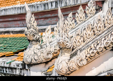 Détail architectural du temple Wat Phra Khew, Khao Wang Hilltop Palace, Phetchaburi, Thailand Banque D'Images