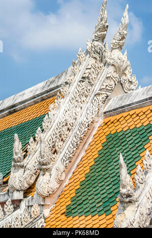 Détail architectural du temple Wat Phra Khew, Khao Wang Hilltop Palace, Phetchaburi, Thailand Banque D'Images