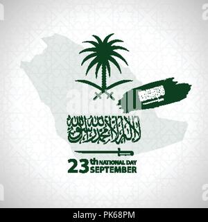 Joyeuse Fête de l'indépendance de l'Arabie saoudite 23 septembre Vector Background Illustration de Vecteur