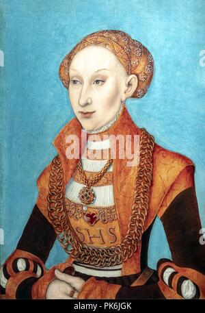 Fondation Bemberg Toulouse - Portrait de Sibylle de Clève, électrice de Saxe - Lucas Cranach J - Inv.1086 Huile sur panneau 1531. Banque D'Images