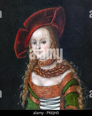 Fondation Bemberg Toulouse- Portrait de jeune fille - Lucas Cranach l'ancien 99‥Huile sur panneau Inv.1016. Banque D'Images