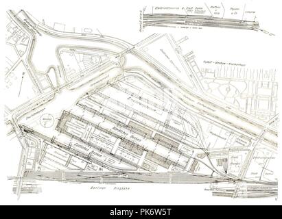 Berlin Westhafen Lageplan 1923. Banque D'Images