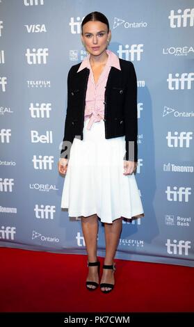 Keira Knightley assiste à la conférence de presse de 'Colette' pendant le 43e Festival International du Film de Toronto, tiff, au Bell Lightbox in Toronto, Canada, le 10 septembre 2018. Dans le monde d'utilisation | Banque D'Images