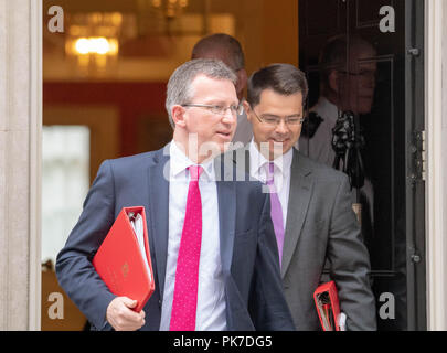 Londres 11 septembre 2018, Jeremy Wright QC MP PC, Secrétaire de la culture (à gauche) et James Brokenshire MP PC, le logement et les collectivités, Secrétaire quitte réunion du Cabinet au 10 Downing Street, London Credit Ian Davidson/Alamy Live News Banque D'Images