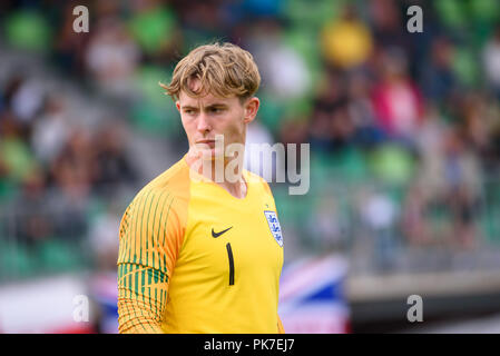 Riga, Lettonie. 11 septembre 2018. 11.09.2018. Riga, Lettonie. Dean Anderson, U21 match de football Qualification EURO Lettonie - France Crédit : Gints Ivuskans/Alamy Live News Banque D'Images