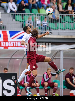 Riga, Lettonie. 11 septembre 2018. 11.09.2018. Riga, Lettonie. U21 match de football Qualification EURO Lettonie - France Crédit : Gints Ivuskans/Alamy Live News Banque D'Images