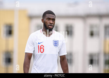 Riga, Lettonie. 11 septembre 2018. 11.09.2018. Riga, Lettonie. Fikayo Tomori, au cours de l'EURO U21 match de football de qualification Lettonie - France Crédit : Gints Ivuskans/Alamy Live News Banque D'Images