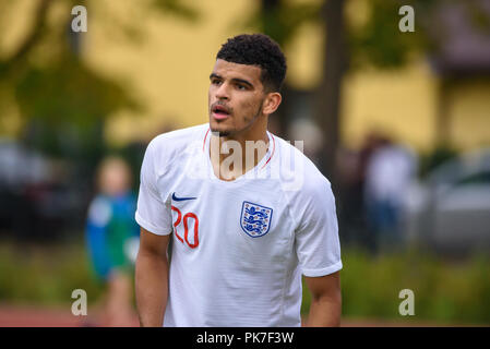 Riga, Lettonie. 11 septembre 2018. 11.09.2018. Riga, Lettonie. Dominic Solanke, au cours de l'EURO U21 match de football de qualification Lettonie - France Crédit : Gints Ivuskans/Alamy Live News Banque D'Images