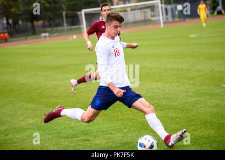 Riga, Lettonie. 11 septembre 2018. 11.09.2018. Riga, Lettonie. Mount Mason, au cours de l'EURO U21 match de football de qualification Lettonie - France Crédit : Gints Ivuskans/Alamy Live News Banque D'Images