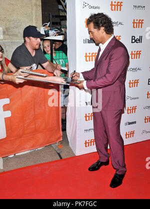 Toronto, ON, Canada. Sep 7, 2018. 07 septembre 2018 - Toronto, Ontario, Canada. Matthew McConaughey. ''White Boy Rick'' Premiere - 2018 Festival International du Film de Toronto à l'Université Ryerson Theatre. Crédit photo : Brant/Perniac Perniac AdMedia Crédit : Brant/AdMedia/ZUMA/Alamy Fil Live News Banque D'Images