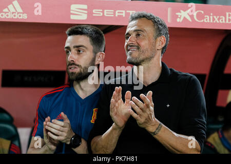 Elche, Espagne. Septembre 11, 2018. L'entraîneur espagnol Luis Enrique dans UEFA Ligue des Nations Unies, Groupe 4, de la Ligue, un match entre l'Espagne et la Croatie à la Martinez Valero Stadium. © ABEL F. ROS/Alamy Live News Banque D'Images