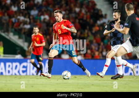 Elche, Espagne. Septembre 11, 2018. Saul pendant le match de l'UEFA Ligue des Nations Unies, Groupe 4, de la Ligue, un match entre l'Espagne et la Croatie à la Martinez Valero Stadium. © ABEL F. ROS/Alamy Live News Banque D'Images