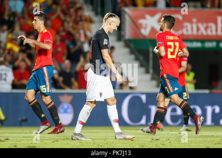 Elche, Espagne. Septembre 11, 2018. Les joueurs pendant le match de l'UEFA Ligue des Nations Unies, Groupe 4, de la Ligue, un match entre l'Espagne et la Croatie à la Martinez Valero Stadium. © ABEL F. ROS/Alamy Live News Banque D'Images