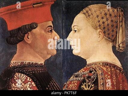 Bianca Maria Visconti et Sforza Francesco I. Banque D'Images