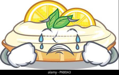 Pleurer caricature morceau de tarte au citron délicieux Illustration de Vecteur