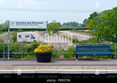 Hoveton & Wroxham gare sur la ligne du Petit Blongios entre Norwich et Sheringham Banque D'Images