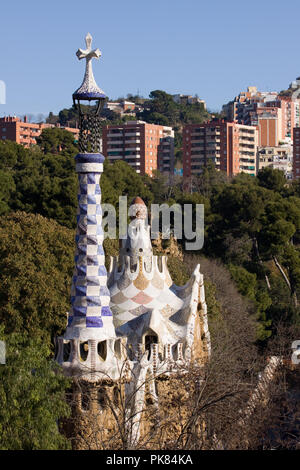 Parc Guell Barcelone, Espagne Banque D'Images