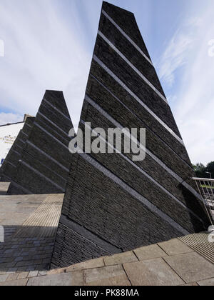 Monument de l'oeuvre d'ardoise Blaenau Ffestiniog patrimoine Rawson Square Gwynedd au Pays de Galles Banque D'Images