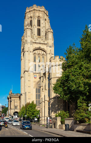 Bristol en Angleterre le 07 septembre 2018 les volontés Memorial Tower de l'Université de Bristol en vu de Park Row Banque D'Images