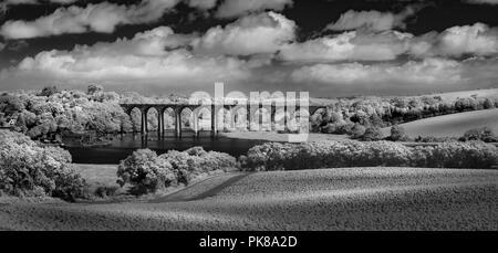 Viaduc sur la rivière St Tiddy, Allemands, Cornwall Banque D'Images