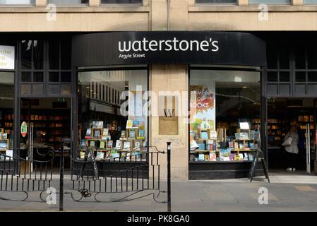 Façade de Waterstone's book store sur Argyle Street, Glasgow, Scotland, UK Banque D'Images