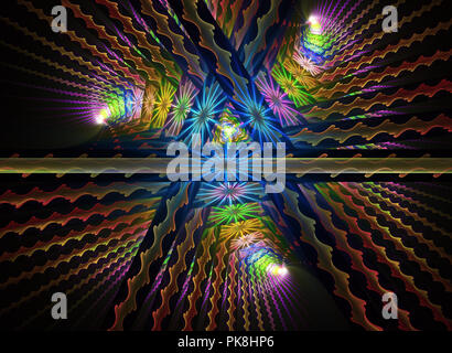 Résumé Les modèles fractal et formes. La texture de la fractale. Les couleurs de la série, la peinture de fantaisie. Se compose d'arrière-plan couleur fractale de texture. Banque D'Images