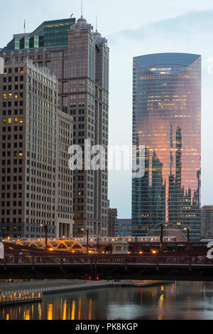 Point de rivière , 444 W. Lake Street, Chicago, IL, USA Banque D'Images