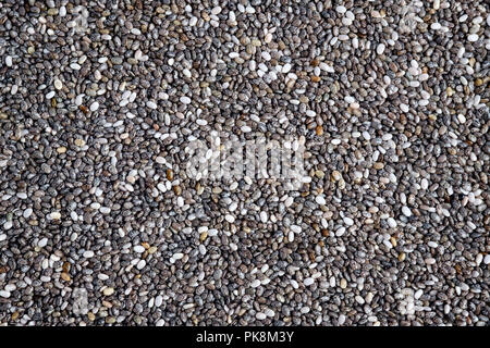 Chia seeds Contexte en vue de dessus Banque D'Images