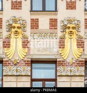 Bâtiment de style Jugendstil, Minoritska 8, Brno, République tchèque, 2016. Artiste : Alan John Ainsworth. Banque D'Images