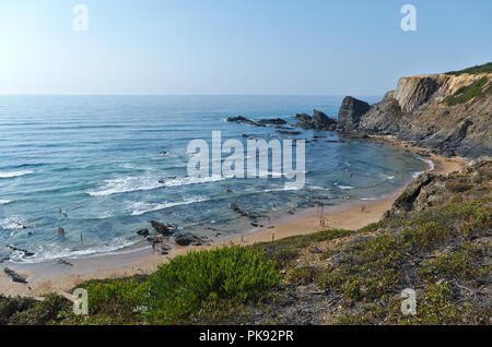 Amalia Beach dans le sud-ouest de l'Alentejo. Portugal Banque D'Images