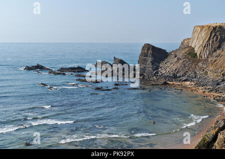 Amalia Beach dans le sud-ouest de l'Alentejo. Portugal Banque D'Images