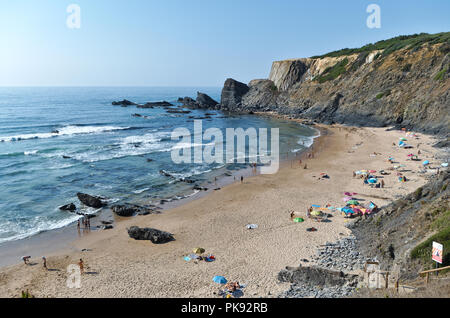 Amalia Beach dans le sud-ouest de l'Alentejo. Portugal Banque D'Images